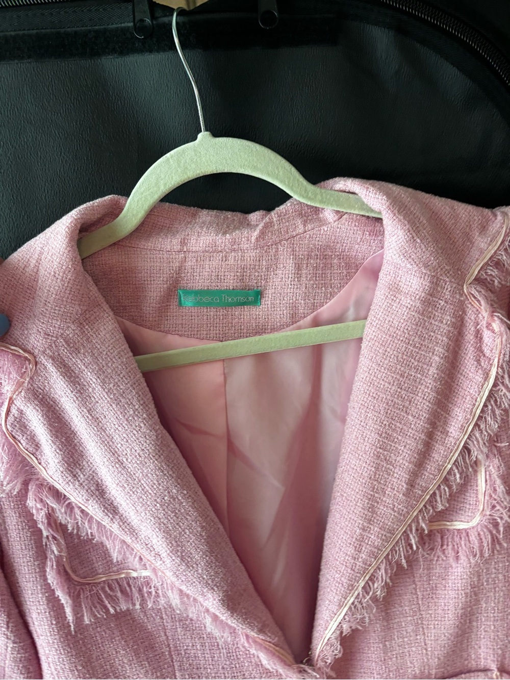 Rebbeca Thomson Pink Fringe Tweed Blazer - Picture 7 of 8